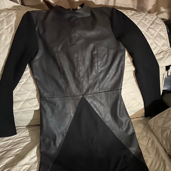 H&M Dresses & Skirts - H&M Faux leather & knit dress Size Med